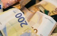 Close-up of assorted euro banknotes symbolizing finance, currency, and budget management.